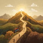 Leadership Development Pathway - Simplicity Church Network Pathway leading up a mountain toward a bright horizon, symbolizing leadership development and spiritual growth for church leaders and disciple-makers.