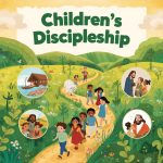 childrens discipleship pathway - Simplicity Church Network Children's Discipleship pathway illustration featuring diverse children exploring a nature trail with scenes of biblical stories, emphasizing faith development and interactive learning for ages 4-11.